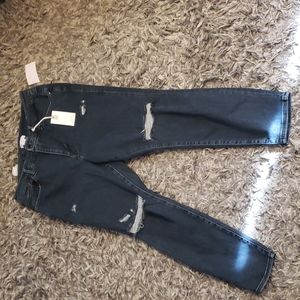 SALE⚡️NWT GOOD AMERICAN DISTRESSED CROPPED JEANS SZ 14-18